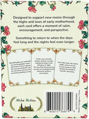 Niche Nation New Mom Affirmation Cards - New Mom Gifts - Postpartum Gifts For Mom - Baby Shower Gifts For First Time Moms - Postpartum Self-Care Essentials - 50 Daily Support & Affirmation Cards For New Moms in Saudi Arabia