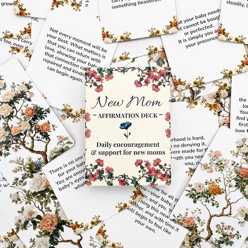 Niche Nation New Mom Affirmation Cards - New Mom Gifts - Postpartum Gifts For Mom - Baby Shower Gifts For First Time Moms - Postpartum Self-Care Essentials - 50 Daily Support & Affirmation Cards For New Moms in Saudi Arabia