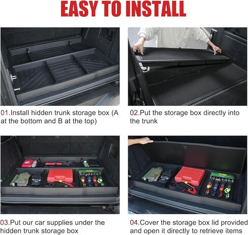 Trunk Hidden Storage Box Compatible with 2021–2025 Ford Bronco 4-Door, Bronco Under Cargo Floor Organizer with Modular Compartments,No-Drill Installation(Not for 2-Door/Sport) in Saudi Arabia