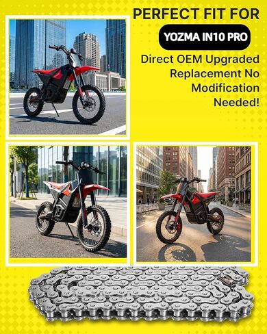 Heavy Duty Dirt Bike Chain ONLY for Yozma in 10 PRO, Carbon Steel Electric Bike Chain for Yozma PRO, Upgrade Ebike Replacement Parts Accessories in Saudi Arabia