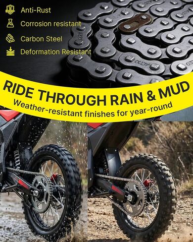 Heavy Duty Dirt Bike Chain ONLY for Yozma in 10 PRO, Carbon Steel Electric Bike Chain for Yozma PRO, Upgrade Ebike Replacement Parts Accessories in Saudi Arabia
