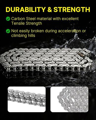 Heavy Duty Dirt Bike Chain ONLY for Yozma in 10 PRO, Carbon Steel Electric Bike Chain for Yozma PRO, Upgrade Ebike Replacement Parts Accessories in Saudi Arabia