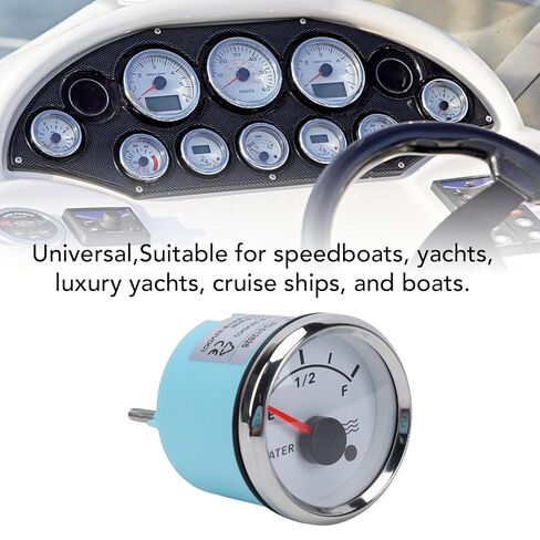 Pointer Water Level Gauge, 52mm Mounting Hole Analog Needle Display with Alarm Light and IP67, for RV Truck Boat Generator Bus in Saudi Arabia