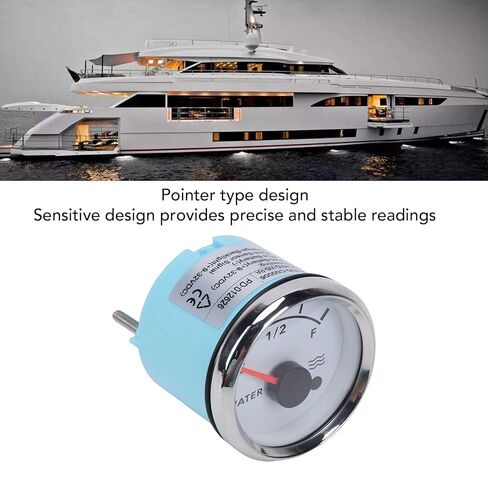 Pointer Water Level Gauge, 52mm Mounting Hole Analog Needle Display with Alarm Light and IP67, for RV Truck Boat Generator Bus in Saudi Arabia