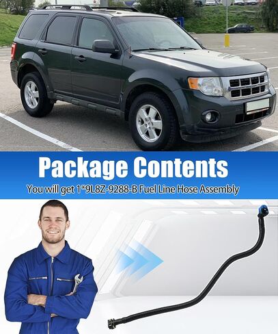 مجموعة خرطوم خط الوقود 9L8Z-9288-B تناسب Ford Escape 2009-2012 3.0L V6، تناسب Mercury Mariner 2009-2011 3.0L V6، تحل محل 9L8Z9288B من السكك الحديدية إلى الإطار in Kuwait