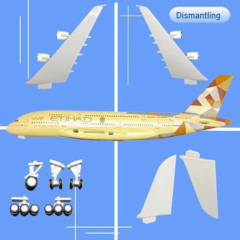1/200 مقياس نموذج طائرة نموذج دييكاست طائرات الاتحاد A380 عرض طائرة للمكتب/ديكور المنزل (نموذج طائرة الراتنج من 12 بوصة in Kuwait