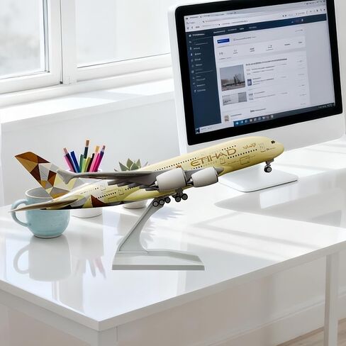 1/200 مقياس نموذج طائرة نموذج دييكاست طائرات الاتحاد A380 عرض طائرة للمكتب/ديكور المنزل (نموذج طائرة الراتنج من 12 بوصة in Kuwait