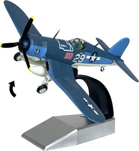 ترقية F4U Corsair نموذج طائرة 1/72 مقياس الحرب العالمية الثانية نموذج عسكري مقاتل معدني مع قاعدة حامل قابلة للتدوير F4U Corsair Kit للتجميع والهدايا in Kuwait