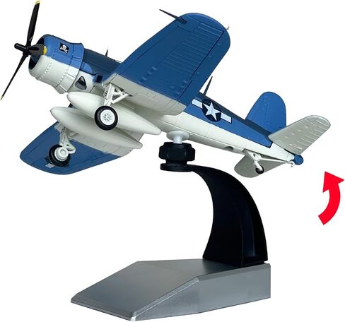 ترقية F4U Corsair نموذج طائرة 1/72 مقياس الحرب العالمية الثانية نموذج عسكري مقاتل معدني مع قاعدة حامل قابلة للتدوير F4U Corsair Kit للتجميع والهدايا in Kuwait