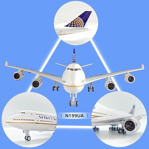 1/200 مقياس نموذج طائرة نموذج دييكاست طائرات الولايات المتحدة B747 عرض طائرة للمكتب/ديكور المنزل (نموذج طائرة الراتنج من 12 بوصة in Kuwait