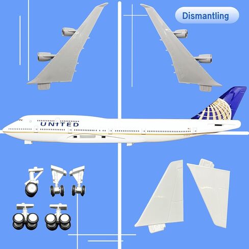1/200 مقياس نموذج طائرة نموذج دييكاست طائرات الولايات المتحدة B747 عرض طائرة للمكتب/ديكور المنزل (نموذج طائرة الراتنج من 12 بوصة in Kuwait