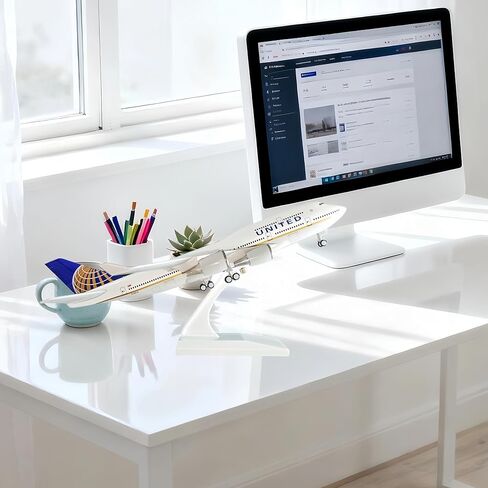 1/200 مقياس نموذج طائرة نموذج دييكاست طائرات الولايات المتحدة B747 عرض طائرة للمكتب/ديكور المنزل (نموذج طائرة الراتنج من 12 بوصة in Kuwait