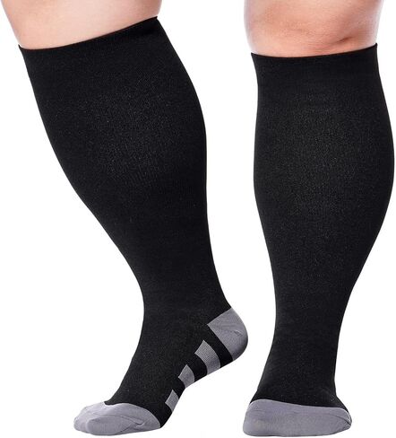 Abodhu Plus Size Compression Socks for Women& Men 15-25mmHg Wide Calf Knee High Socks in Kuwait
