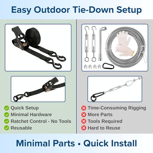 Ground Anchors Screw in Kit with Ratchet Straps (18" 24" 30", 3/4 Pack) - Fully Welded Heavy Duty Earth Anchor - Spiral Tie Down Stake for Shed RV Awning Tent Swing Set - Auger Trampoline Stakes in Saudi Arabia