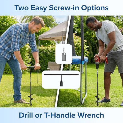 Ground Anchors Screw in Kit with Ratchet Straps (18" 24" 30", 3/4 Pack) - Fully Welded Heavy Duty Earth Anchor - Spiral Tie Down Stake for Shed RV Awning Tent Swing Set - Auger Trampoline Stakes in Saudi Arabia