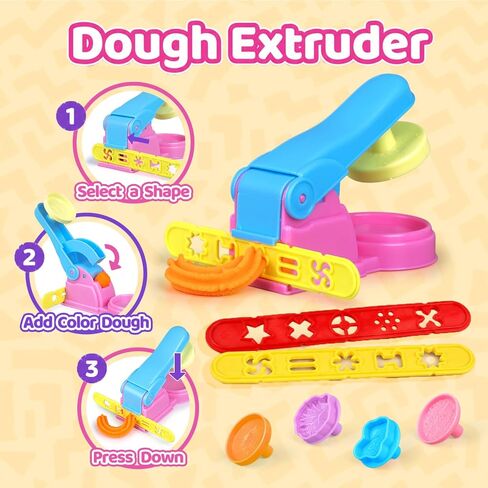 Playdough Tools Sets for Kids, 35Pcs Clay and Dough Tools Accessories Set with Silicone Mat & Storage Box, 3D Dino Molds, Animal Cutters, Dough Extruder, Rolling Pins for Educational Play Activities in Saudi Arabia