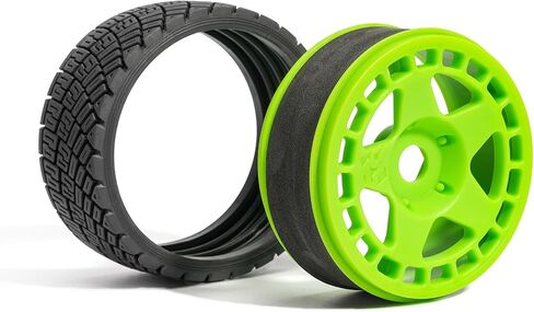 مجموعة إطارات العجلات وإطارات الشوارع الملصقة مسبقًا لسيارة RC 1/7 1/8، تناسب مخالفة/جناية ARRMA، MJX 7303، KM C3، مطاط 100 × 40 مم، سداسي 17 مم، إدراج EVA، 4 قطع، أخضر in Kuwait