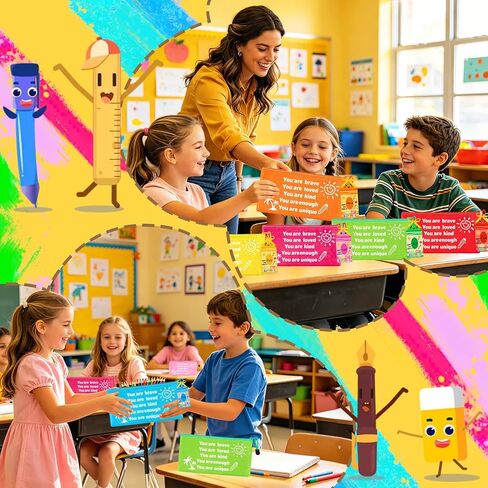 24 Sets 2026 End of Year Student Gifts from Teacher - Motivational Rainbow Pencils Pouches Bulk with Crayon Cards and Ribbons for Summer Gifts Supplies,Classroom Rewards,Party Favor in Saudi Arabia