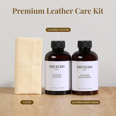 Leather Care Kit,Leather Cleaner and Leather Moisturizer,Leather Care set for Purse,Leather Bag,Restore Shine,Removes Stains.Leather Wallet,Leather Furniture,Leather Cleaning Kit,Leather Conditioner in Saudi Arabia