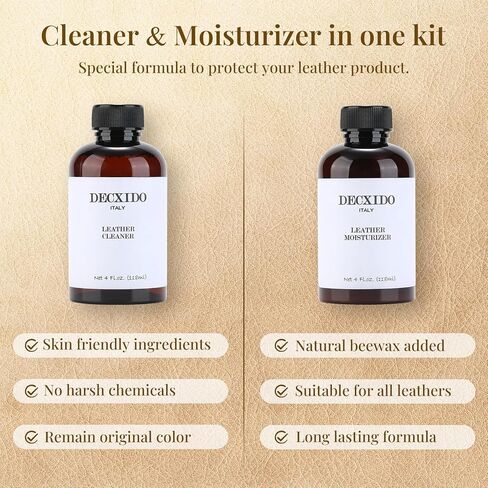 Leather Care Kit,Leather Cleaner and Leather Moisturizer,Leather Care set for Purse,Leather Bag,Restore Shine,Removes Stains.Leather Wallet,Leather Furniture,Leather Cleaning Kit,Leather Conditioner in Saudi Arabia