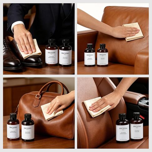 Leather Care Kit,Leather Cleaner and Leather Moisturizer,Leather Care set for Purse,Leather Bag,Restore Shine,Removes Stains.Leather Wallet,Leather Furniture,Leather Cleaning Kit,Leather Conditioner in Saudi Arabia