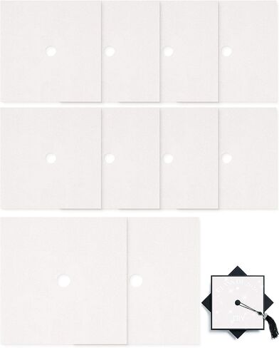 5 Pcs White Glitter Cardstock for Graduation Cap Decorations, 9.8 Inch Grad Cap Topper Blank Construction Paper for DIY Grad Hat Decor in Saudi Arabia