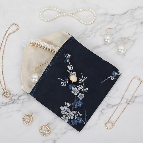 Chinese Silk Jewelry Pouch Set - 7 Pack Embroidered Brocade Bags (3" x 2.7") for Women & Teens, Gorgeous Mix Colors in Saudi Arabia