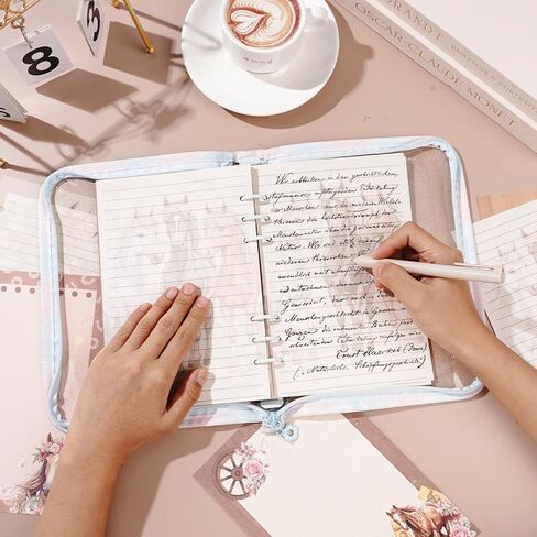 100 Sheets Horse A5 Refill Papers for 6 Ring Planner Binder, Equestrian Themed Notebook Journal Stationery Gift, 6 Hole Lined Filler 120GSM Thick Loose Leaf Paper for Horse Lovers Memo Office Supplies in Saudi Arabia