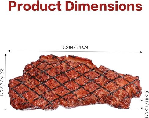 Artificial Lifelike Steak Fake Cooked Roast Beef Simulated Food Steak Meat Model Simulation Food for Market Display Photography Props Party Decoration(2pcs) in Saudi Arabia