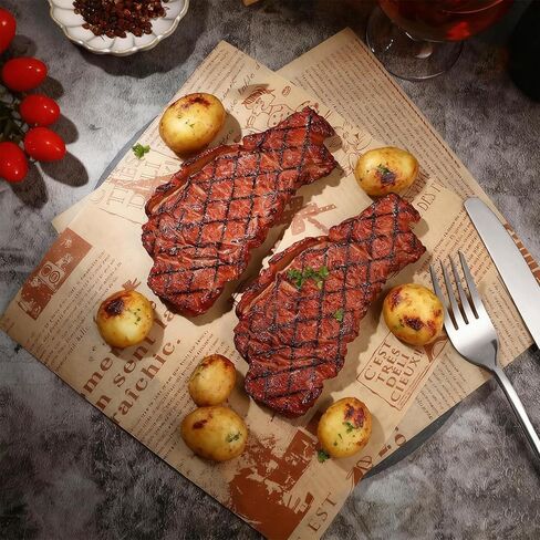 Artificial Lifelike Steak Fake Cooked Roast Beef Simulated Food Steak Meat Model Simulation Food for Market Display Photography Props Party Decoration(2pcs) in Saudi Arabia