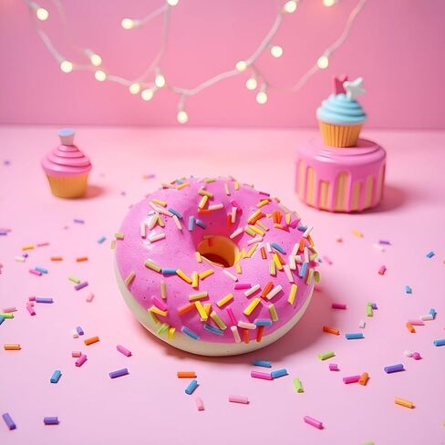 3Pcs Pink Fake Donuts,Stress Relief Donuts Simulation Donuts Artificial Doughnuts Dessert Cake Party Favors Decoration Photography Props Home Decoration in Saudi Arabia