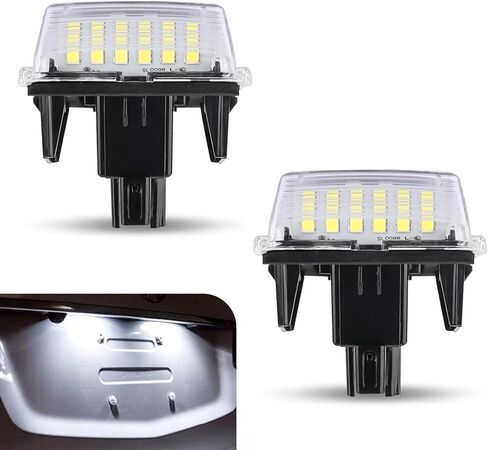 2 PCS Car LED License Plate Light, 12V 6500K Super Bright LED License Plate Lights, Plug and Play Exterior Lighting Decorative Lamps, Compatible with Camry YARIS EZ VIOS (White) in Saudi Arabia
