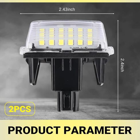 2 PCS Car LED License Plate Light, 12V 6500K Super Bright LED License Plate Lights, Plug and Play Exterior Lighting Decorative Lamps, Compatible with Camry YARIS EZ VIOS (White) in Saudi Arabia