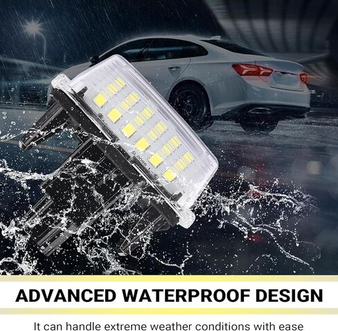 2 PCS Car LED License Plate Light, 12V 6500K Super Bright LED License Plate Lights, Plug and Play Exterior Lighting Decorative Lamps, Compatible with Camry YARIS EZ VIOS (White) in Saudi Arabia