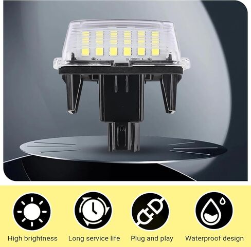 2 PCS Car LED License Plate Light, 12V 6500K Super Bright LED License Plate Lights, Plug and Play Exterior Lighting Decorative Lamps, Compatible with Camry YARIS EZ VIOS (White) in Saudi Arabia