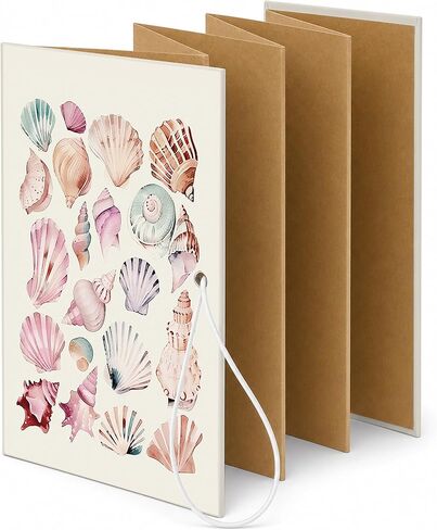 ألبوم قصاصات الشاطئ الصغير DIY مقاس 4.8 × 7 بوصة، صدف ساحلي جمالي قابل للتمدد من الأكورديون قابل للطي، هدايا كتاب ذكريات القصاصات لمحبي شاطئ المحيط in Kuwait