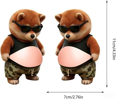 6 Pairs 3D Suit Dog Belly Car Stickers, Squishy Tushy Car Door Bumper Chubby Shiba Inu & Cat Belly Stickers 3D Puppy Dimensional Squeeze Shiba Inu Protectors Stickers for Wall Door Protection in Saudi Arabia