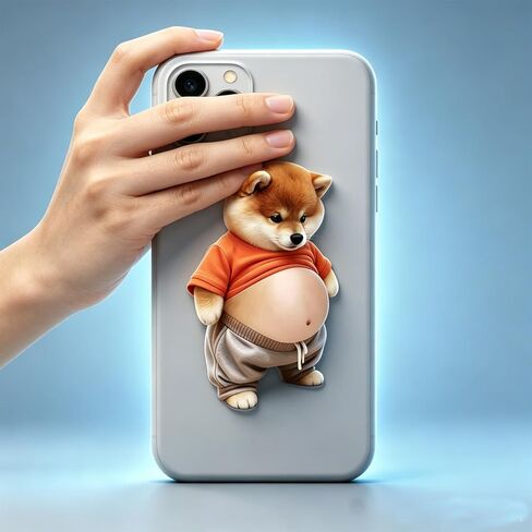 6 Pairs 3D Suit Dog Belly Car Stickers, Squishy Tushy Car Door Bumper Chubby Shiba Inu & Cat Belly Stickers 3D Puppy Dimensional Squeeze Shiba Inu Protectors Stickers for Wall Door Protection in Saudi Arabia