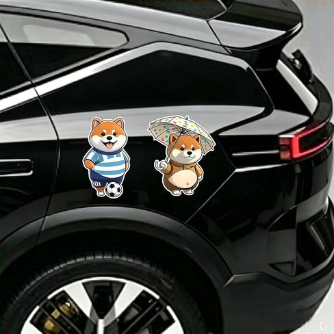 6 Pairs 3D Suit Dog Belly Car Stickers, Squishy Tushy Car Door Bumper Chubby Shiba Inu & Cat Belly Stickers 3D Puppy Dimensional Squeeze Shiba Inu Protectors Stickers for Wall Door Protection in Saudi Arabia