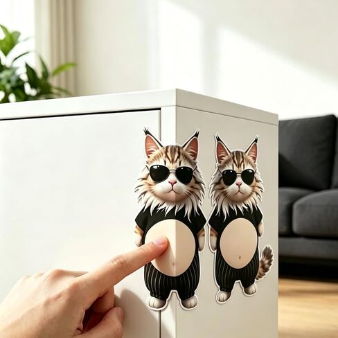 6 Pairs 3D Suit Dog Belly Car Stickers, Squishy Tushy Car Door Bumper Chubby Shiba Inu & Cat Belly Stickers 3D Puppy Dimensional Squeeze Shiba Inu Protectors Stickers for Wall Door Protection in Saudi Arabia
