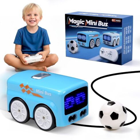 Magic Mini RC Bus, 2.4 GHZ Inductive Car that Follows Drawn Line, Interactive Magic Mini Bus with Gestures Follow & Escape Modes, Idea Present for 6+ Kids Boys Girls and Adults (Blue) in Saudi Arabia