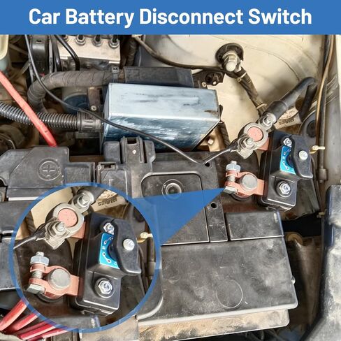 2Pcs Car Battery Cut Off Switch, Car Battery Power Cut Off Switch Breaker, Stable Transmission High Conductivity Pure Copper Disconnect Switch, Manual Rotary Battery Shut Off Switch for Power Control in Saudi Arabia