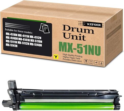 وحدة الطبل MX51NUSA متوافقة مع طابعة Sharp MX 4110N 4111N 4140N 4141N 5110N 5111N 5140N 5141N 200,000 صفحة (4 عبوات أسود + سماوي + أصفر + أرجواني) in Kuwait