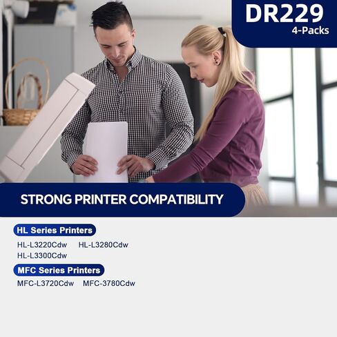DR229 DR229CL Drum Unit Replacement for Brother TN229XL TN229 MFC-L3780CDW MFC-L3720CDW HL-L3220CDW HL-L3280CDW | Compatible with DR-229/DR229 CL Imaging Drum (4-Pack, Not Toner) in Saudi Arabia