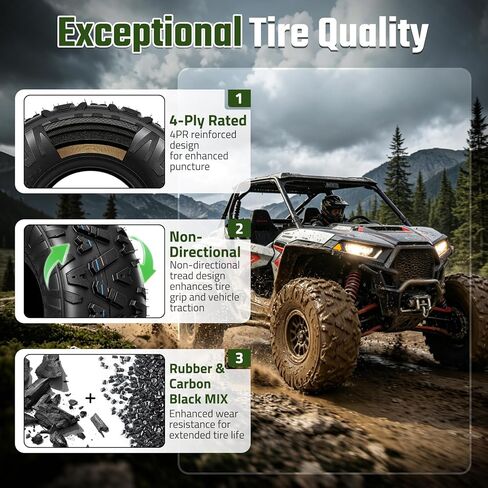 إطارات دراجة صغيرة مقاس 19x7-8، إطارات 19x7x8 ATV/UTV لجميع التضاريس لمسار الطين الرملي، 4PR، Go Kart، مداس غير اتجاهي، بدون أنبوب، مجموعة من 2 in Kuwait