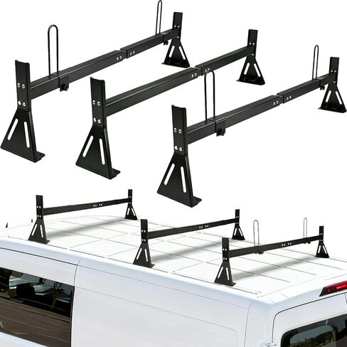 No Drilling Required Van Ladder Rack,Van Roof Rack with Cargo Stoppers,Compatible with Ford Transit150/250/350/Connect,2011-2025 Nissan NV 1500 2500 3500 in Saudi Arabia