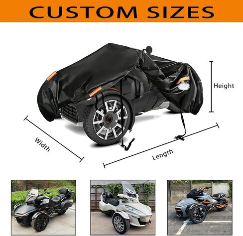 Full Cover for Vanderhall Venice 2017-2026, Water Resistant Reverse Trike Cover, All-Weather Outdoor Protection with Elastic Hem & Locking Straps in Saudi Arabia