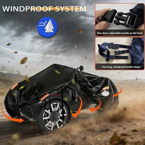 Full Cover for Vanderhall Venice 2017-2026, Water Resistant Reverse Trike Cover, All-Weather Outdoor Protection with Elastic Hem & Locking Straps in Saudi Arabia