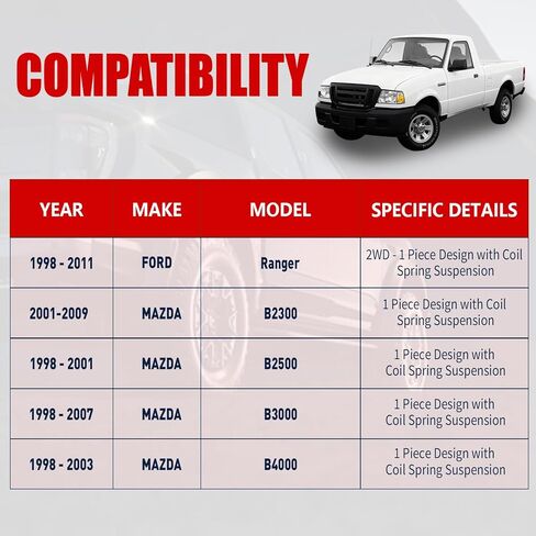 طقم تعليق 10 قطع للطرف الأمامي لسيارة Ford Ranger Mazda B2300 B2500 B3000 B4000، ذراع التحكم العلوي، مفاصل كروية سفلية، استبدال قضبان الربط (10 قطع) in Kuwait