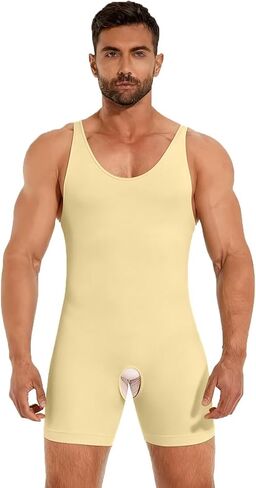 Landofgenie Men's Compression Body Shaper Full Bodysuit with Legs Sleeveless Slimming Shapewear for Men in Saudi Arabia